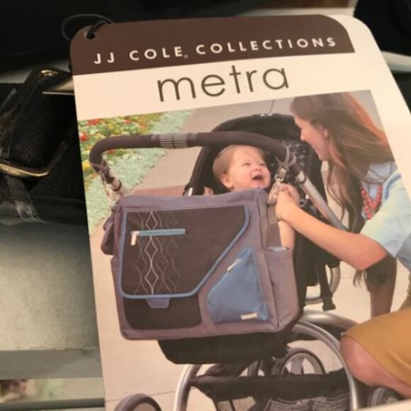 JJ Cole Diaper Bag Metra Baby Bag NWT Grey and Black - Picture 2 of 12